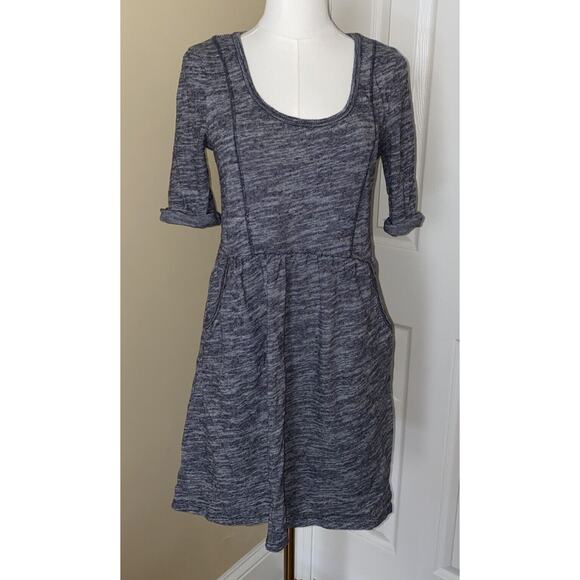 Anthropologie Saturday Sunday Dress Women Sz S Heather Gray Short Sleeve Pockets - Picture 1 of 14